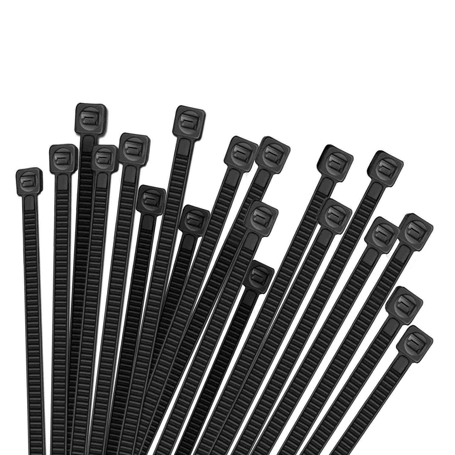 100pcs Cable Zip Ties Heavy Duty 12 Inch, Premium Plastic Wire Ties with 50 Pounds Tensile Strength, Self-Locking Black Nylon Zip Ties for Indoor and Outdoor