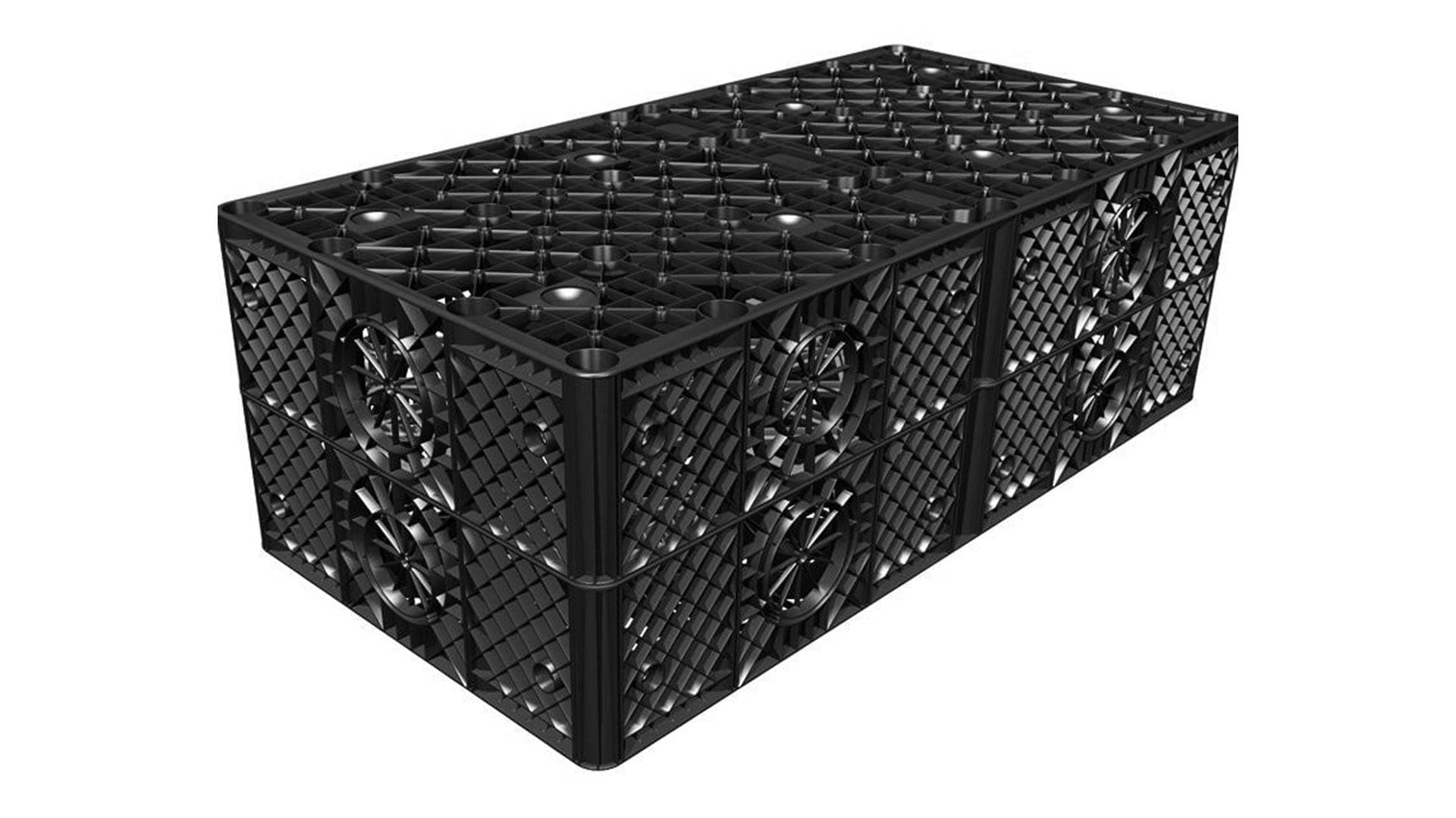 EcoGrid Graf Soakaway 300 Litre | Storm Drain Crate with 100gsm Membrane Per Crate | French Drain Kit with Breathable Membrane | 300L Stormcrate with Geotextile Membrane (approx. 2.25sqm)