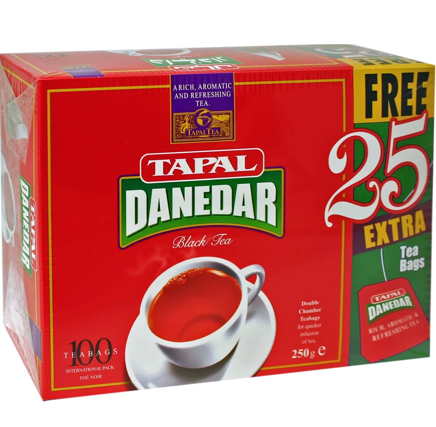 Tapal Danedar Tea Bags : Special Pack : 125 TEA Bags (100 TEA Bags 25 Extra TEA Bags) 250 G