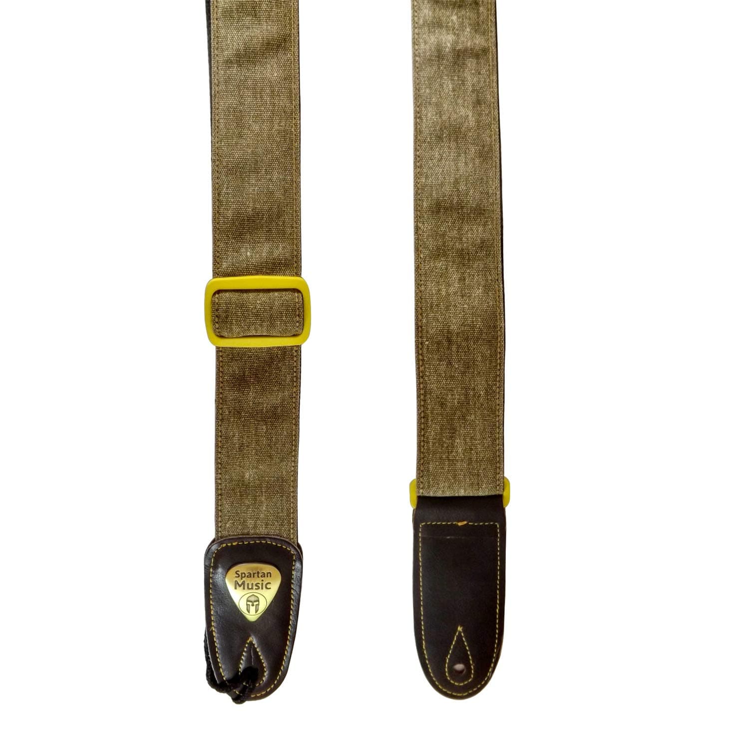 Leather & Cotton Adjustable Guitar Strap 1.5m For Acoustic/Electric/Bass (Tan)