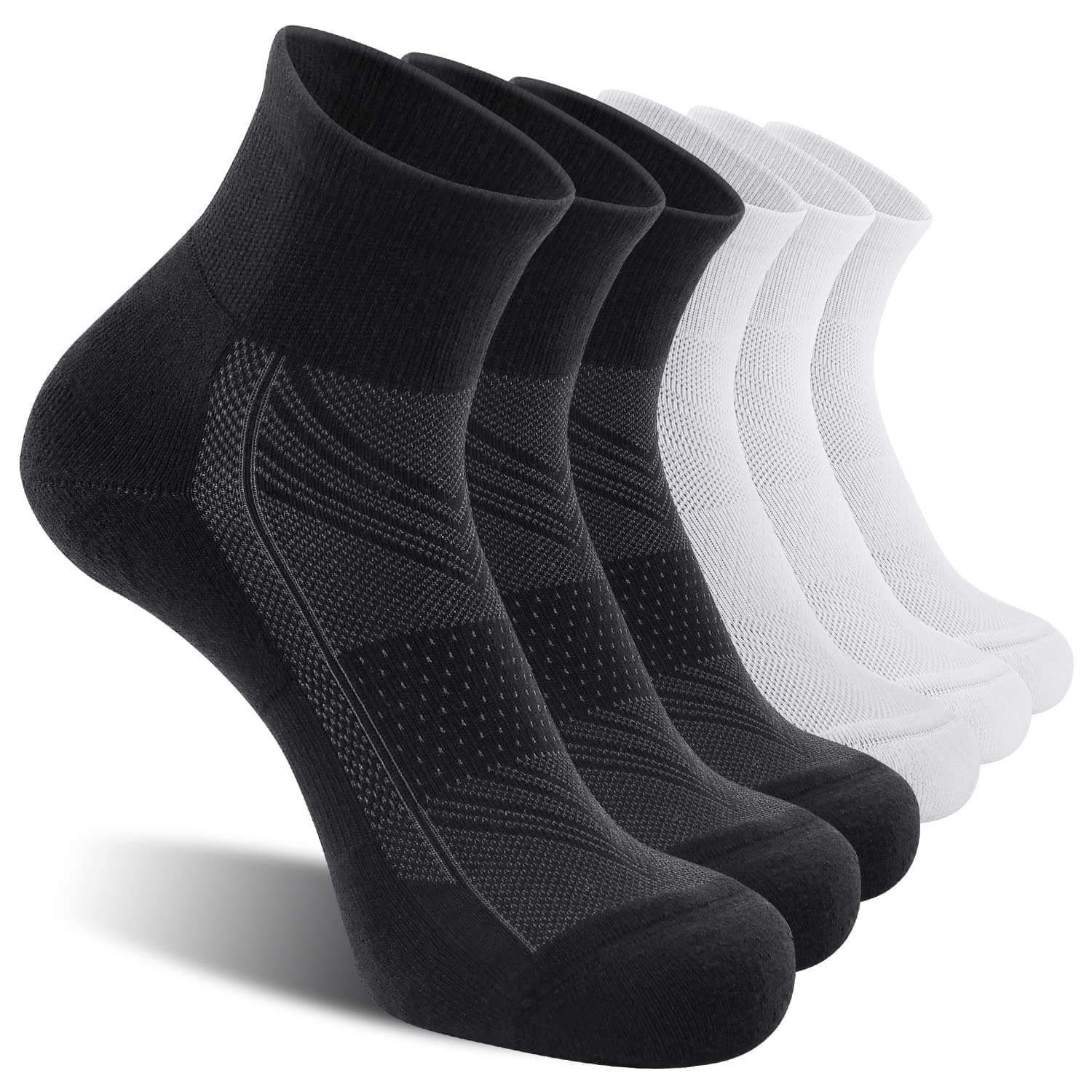 6 Pack Men's Ankle Socks with Cushion, Sport Athletic Running Socks