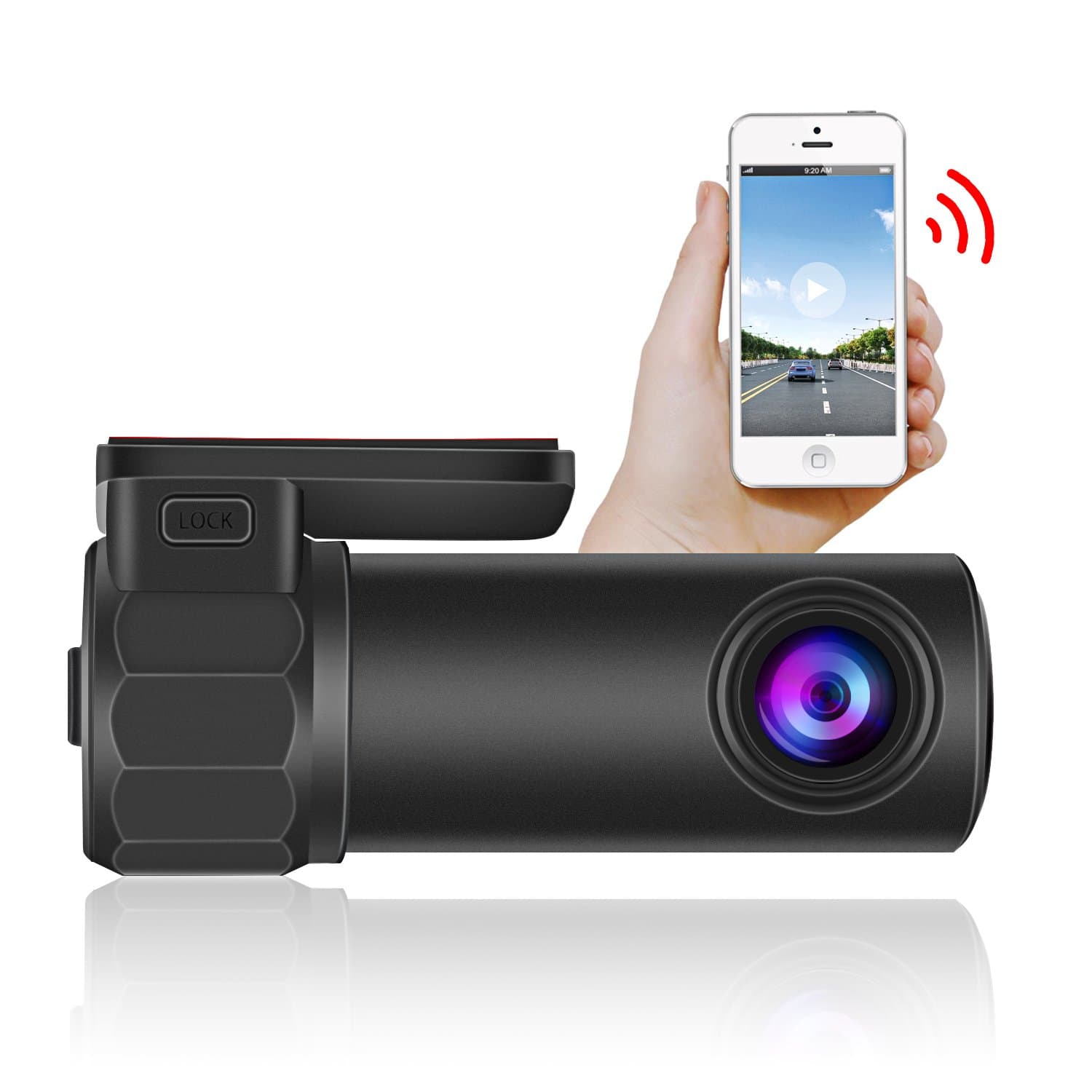 Ruidon Wifi Dash Cam 1080P HD Dashboard Camera,Vehicle Video Driving Recorder 360° Rotation for IOS Android Phone