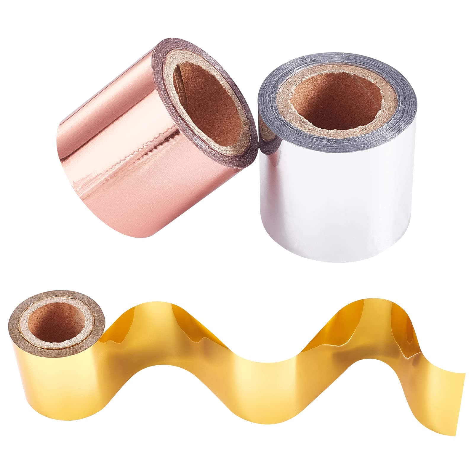 SUPERFINDINGS 3 Colors Total 90m Hot Foil Stamping Paper 40mm Wide for Card Making, Scrapbooking & Crafts