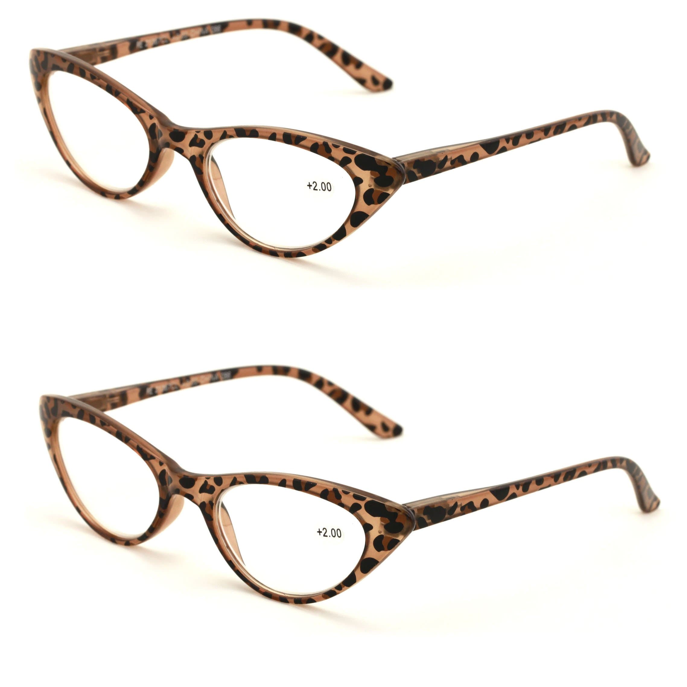 V.W.E. 2 Pairs Deluxe Female Cateye Vintage Reading Glasses Women Readers