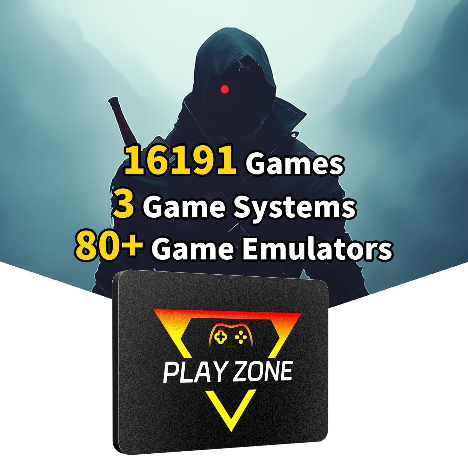 Generic Playzone Retro-Modern Game Console with 16191 Built-in Games, 80+ Emulators, 1TB SSD, 1080p HDMI Output