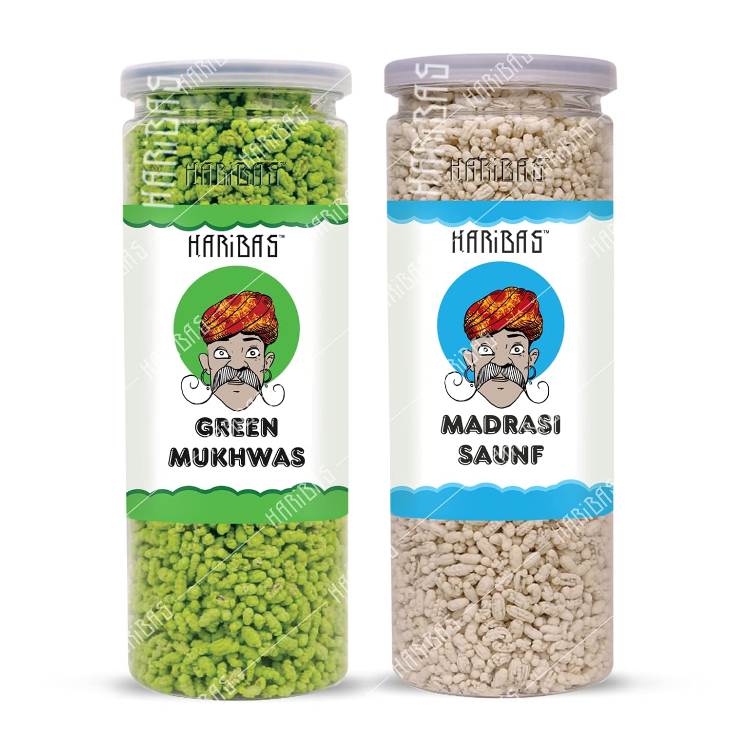 HARIBAS Combo Madrasi Mukhwas 200gm and Green Mukhwas 200gm | Mukhwas Mouth Fresheners | Mukhwas Bottle | Sweet Saunf Mouth Freshener, After Meal and Drink Mukhwas Mouth Freshener - Easy to Store
