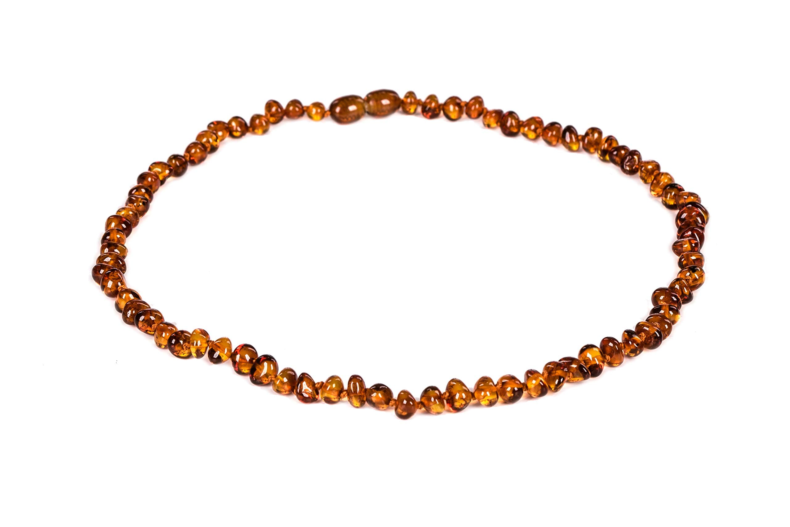 Natural Baltic Amber Necklaces for Women - Hand Made from Polished/Certified Baltic Amber Baroque Beads/Quality Guaranteed (3 colors) (45cm- 17.72INCH)