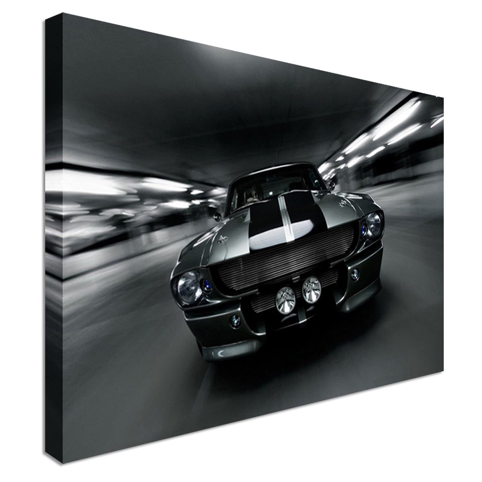 New framed car Mustang on the road Canvas Wall Art Print 40x30 inches