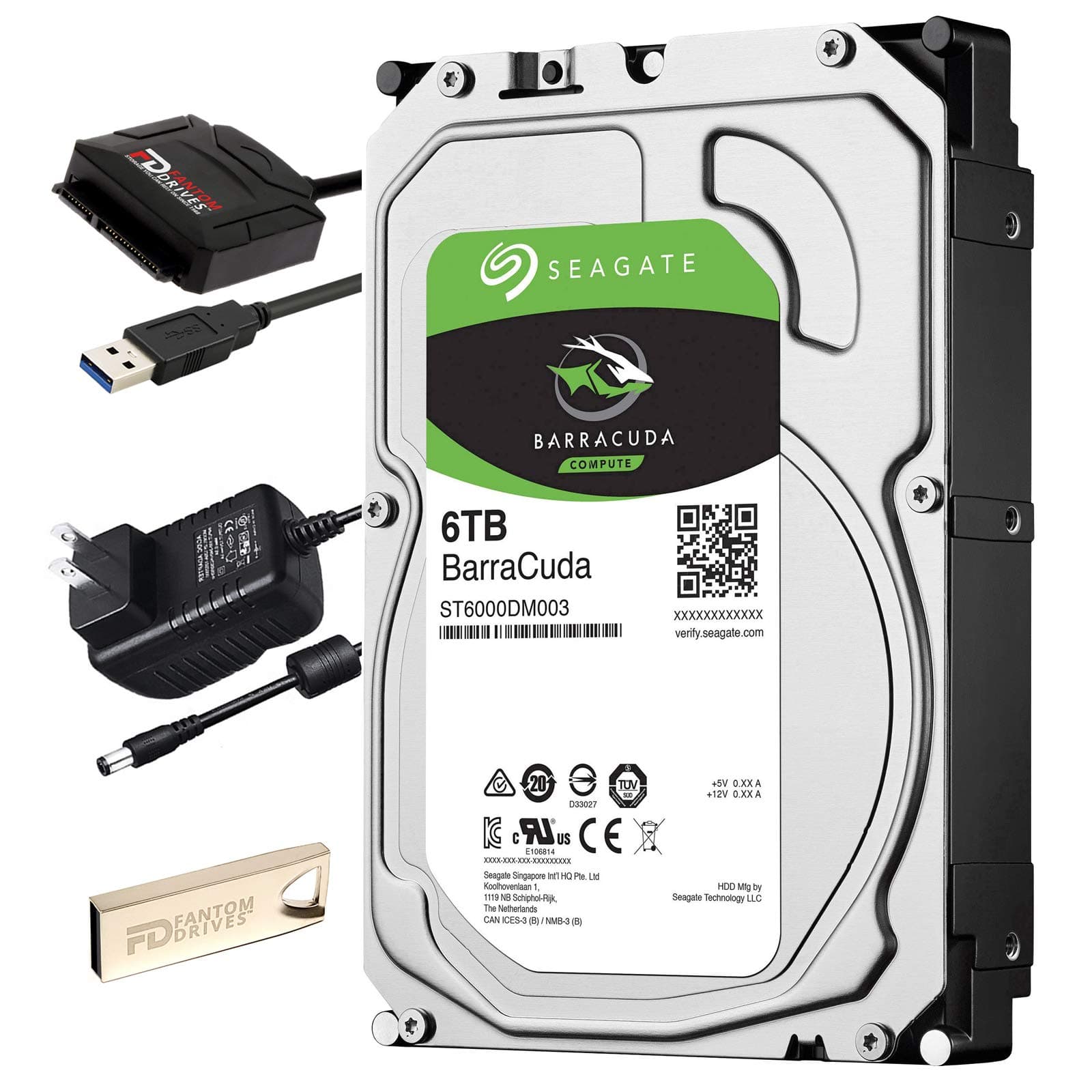 Fantom DrivesFD 6TB Internal Hard Drive Upgrade Kit with Seagate Barracuda ST6000DM003, 5400RPM, 256MB Cache