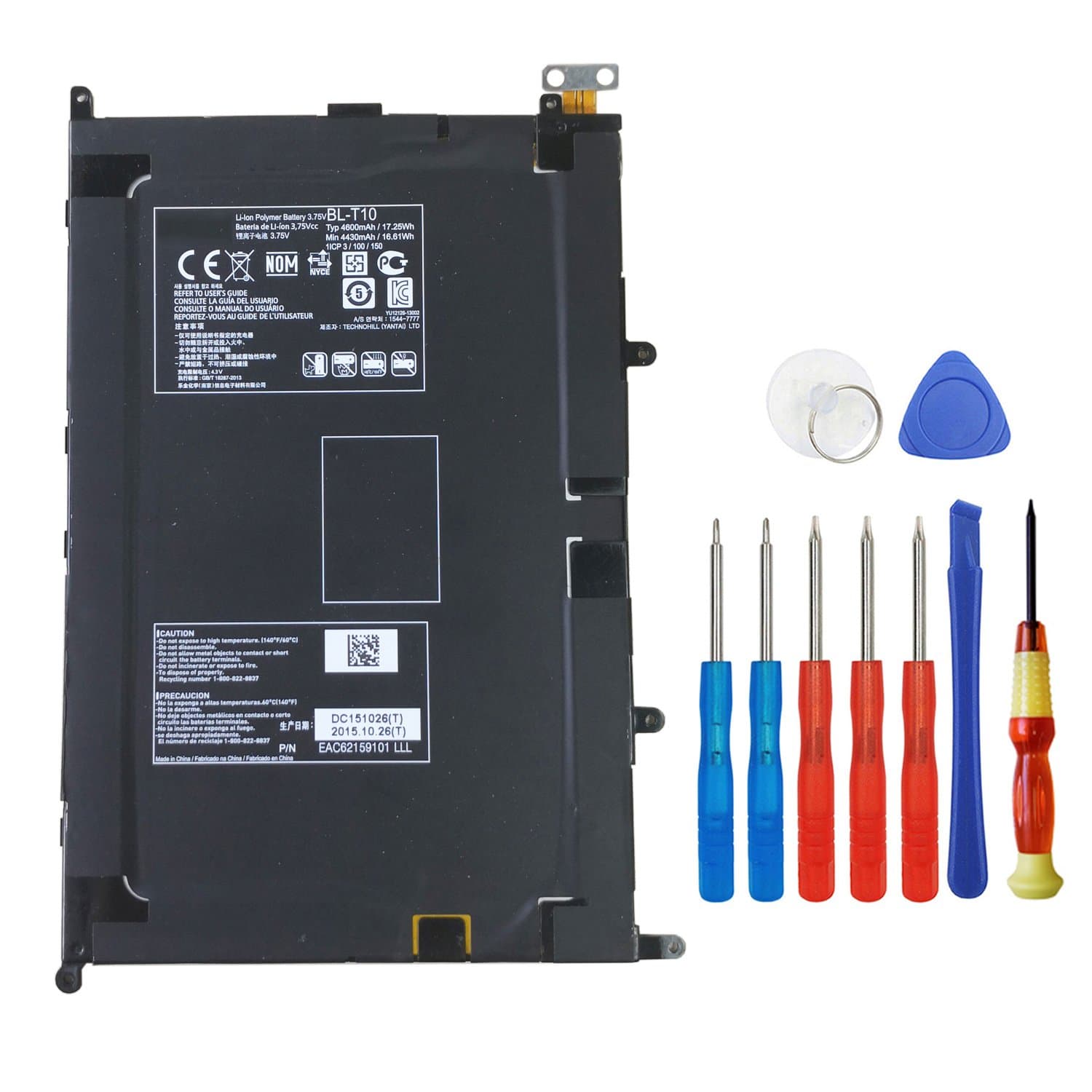 Wee 3.75V 4600mAh Replacement Battery BL-T10 for LG G PAD 8.3in Tablet V500 Series