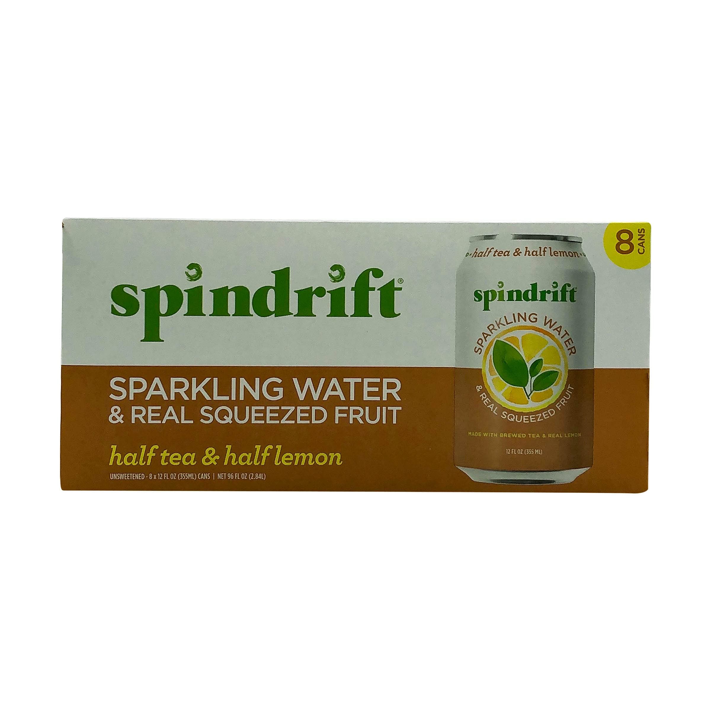 SPINDRIFT HALF TEA & HALF LEMON SPARKLING WATER CAN IN BOX 8 CT 96 OZ - 0856579002671