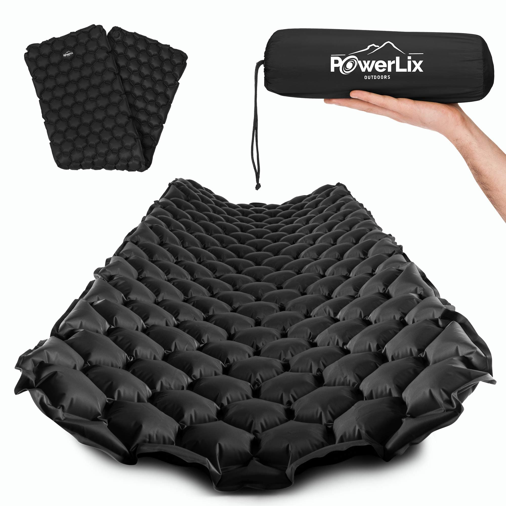 POWERLIX Ultralight Sleeping Pad for Camping with Inflating Bag– Compact Lightweight Camping Mat, Outdoor Backpacking Hiking Traveling Airpad Air Mattress Sleeping Mat