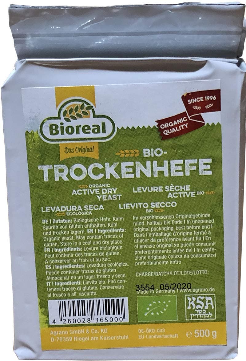 Bioreal Organic Active Dry Yeast 500 Grams (1.1 Pound)