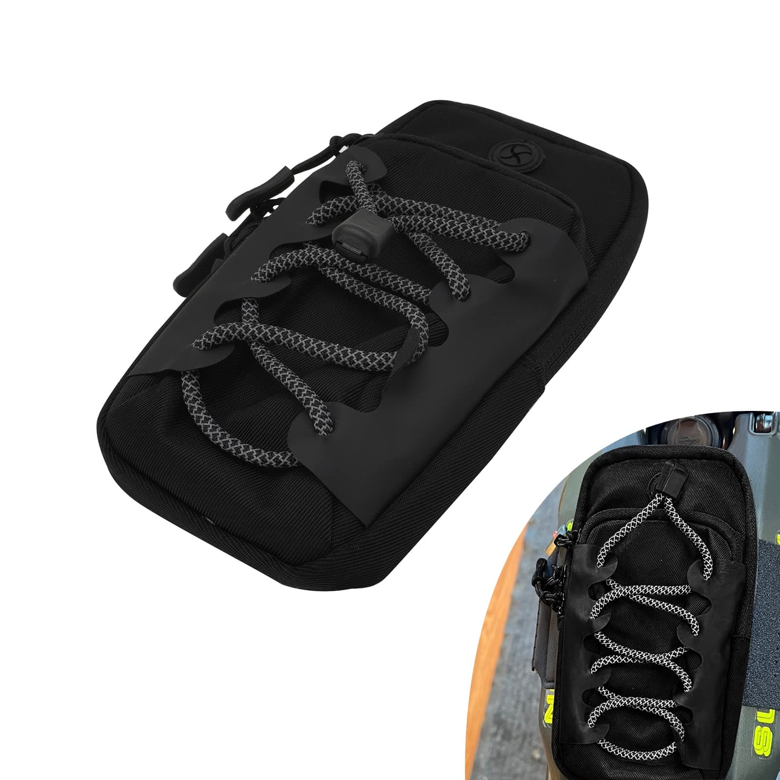 Sur Ron Tool Front Frame Bag Sur Ron Bag Storage Bag Electric Motorcycle Waterproof Wear-Resistant Reflective Design For Surron S/X Light bee S/X Segway X160/X260-Black