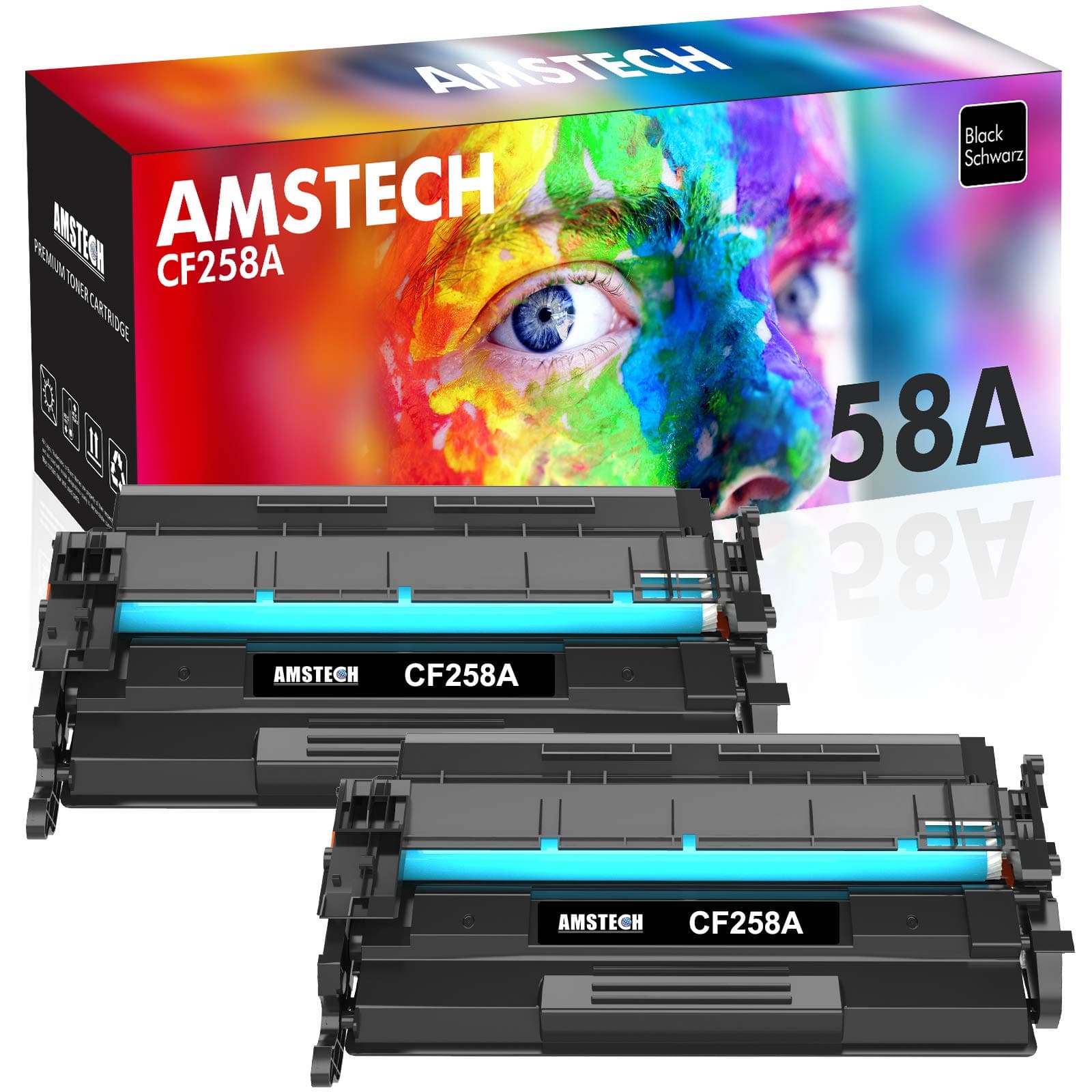 Compatible 58A Toner Cartridge Replacement for HP 58A CF258A 58X CF258X HP Color Pro MFP M428fdw M404n M404dn M428fdn M404dw M428dw Printer (Black, 2-Pack)