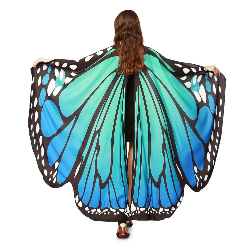 Butterfly Wings for Women Fairy Ladies Cape Halloween Dress Up Costume Accessory Party Cape Nymph Pixie Cloak