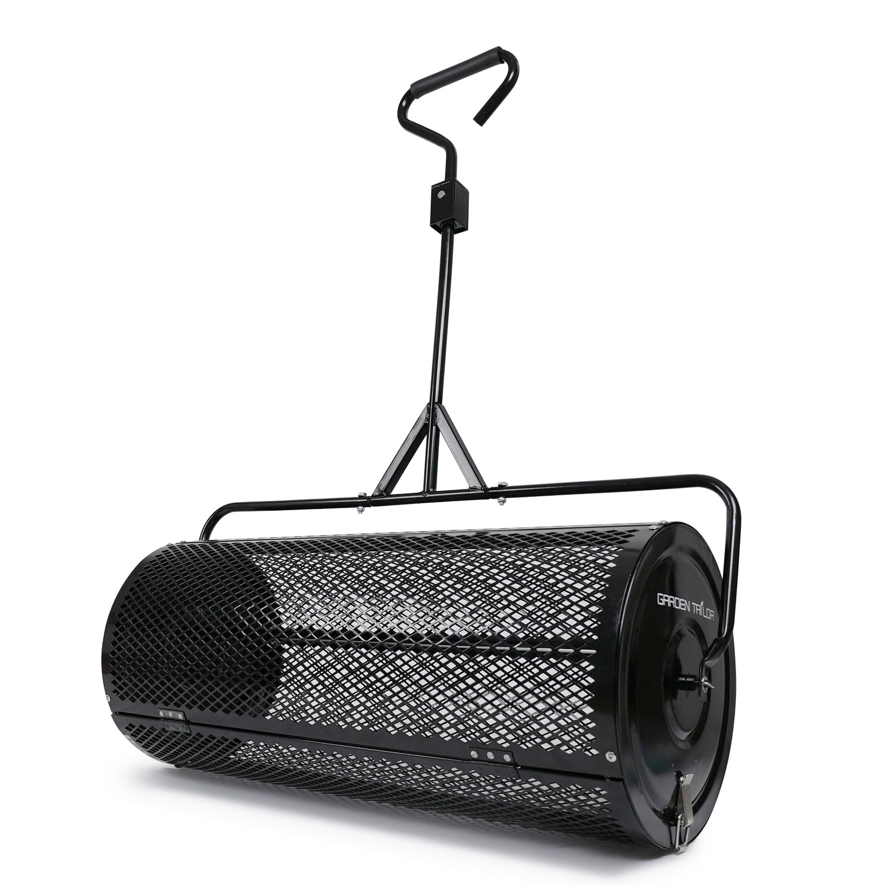 Compost Spreader 36 Inch Towable Peat Moss Spreader with Installation Support Accessories, Metal Mesh Roller Lawn Spreader for Top Soil, Manure, Mulch, Top Dressing - Garden spreaders for lawns