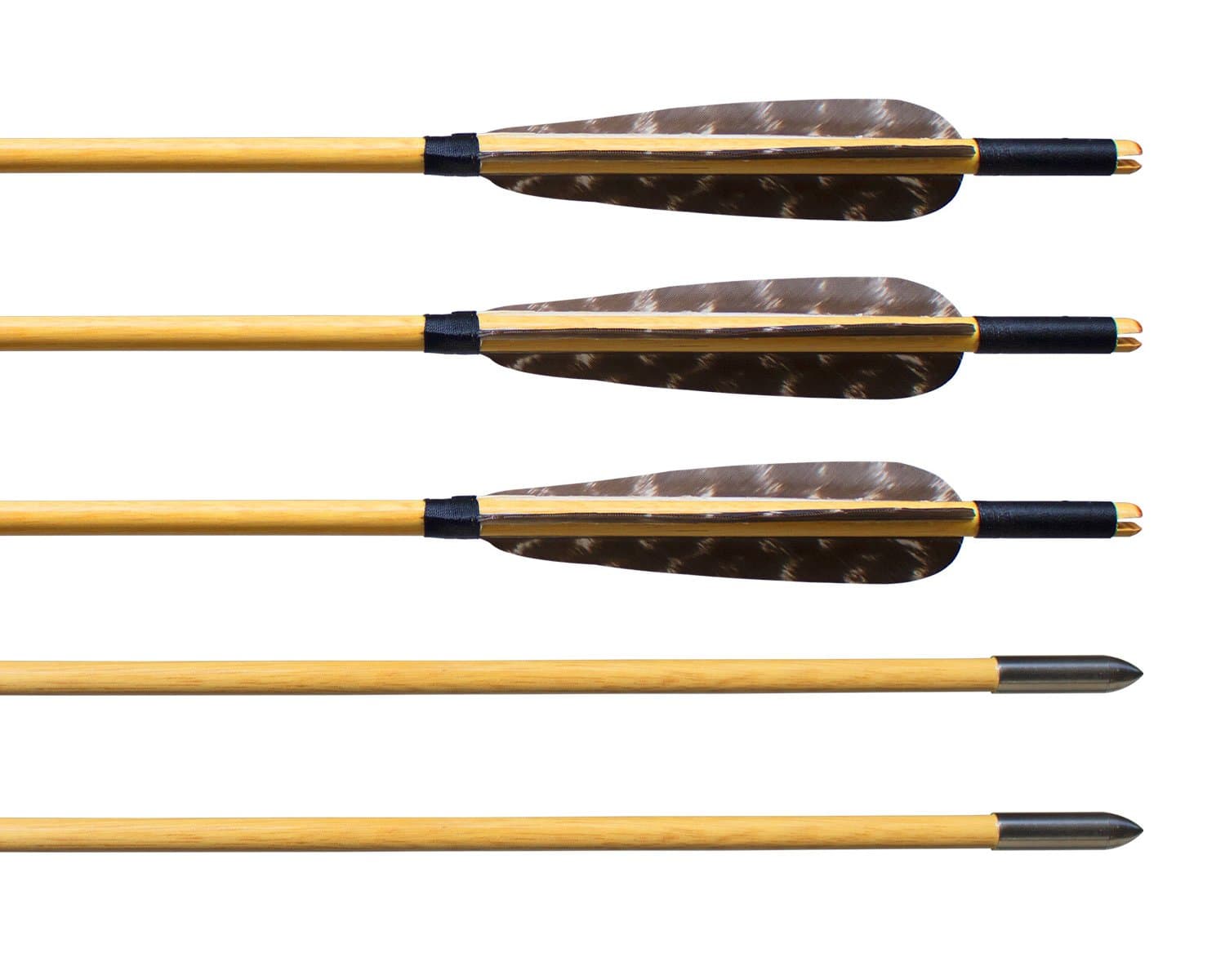 Albertu 12 Pcs Hunting Arrows Wooden Target Arrows 5" Turkey Feather Fletching Archery Arrows with Field Points for Recurve Bow or Longbow