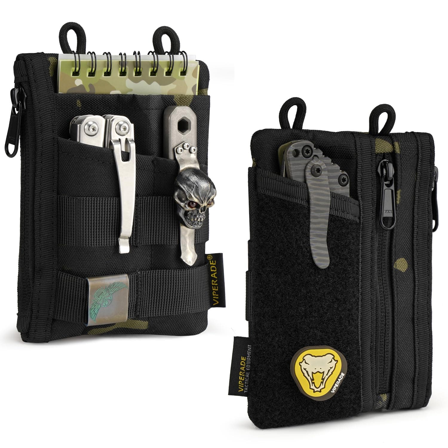 VE18 EDC Pouch, Pocket Organizer for Men, EDC Pocket Organizer, 3 Slots with 2 Zipper Pockets, Multitool Pouch
