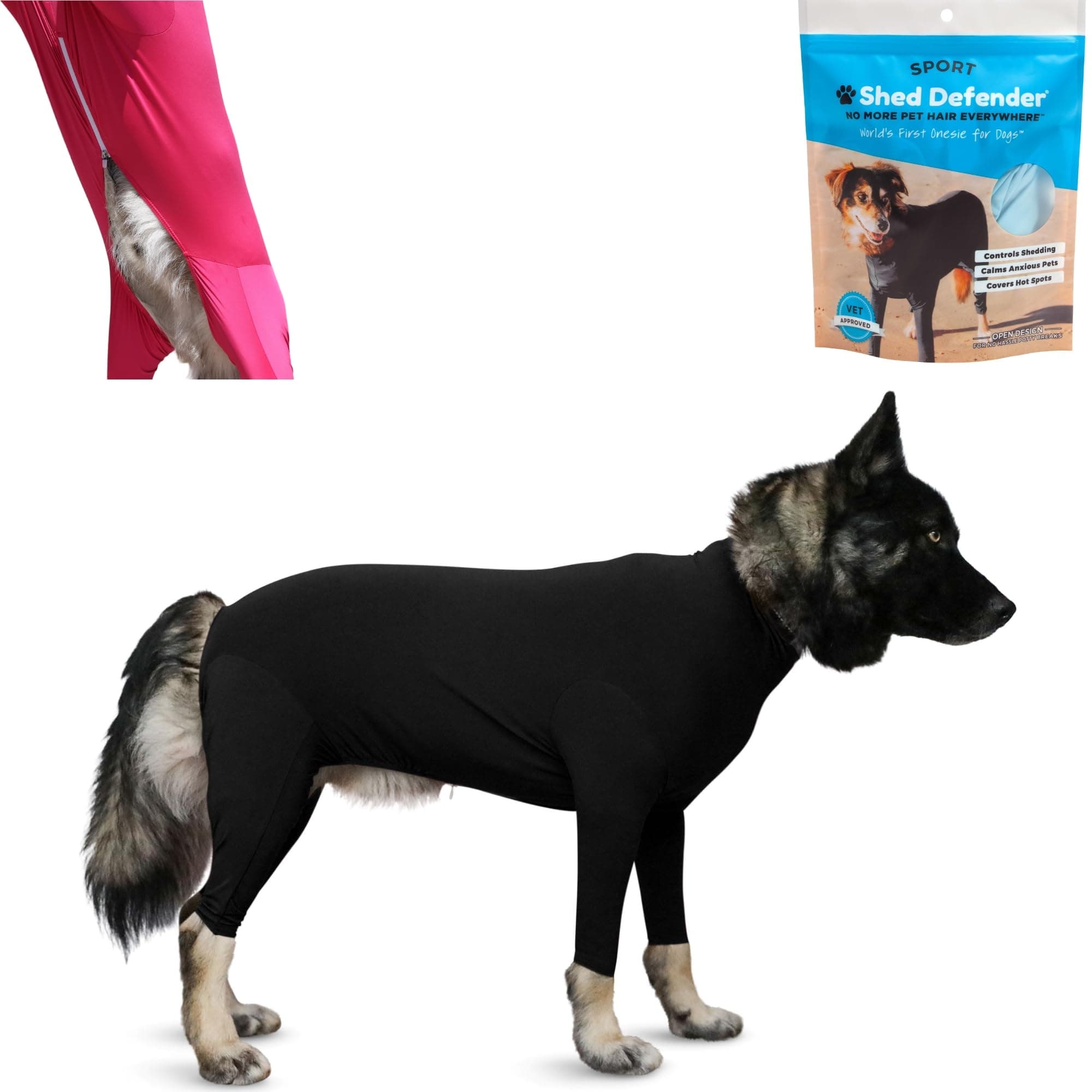 Sponsored Ad - Shed Defender Sport Dog Onesie for Dog Shedding, Seen on Shark Tank, Lightweight Breathable, Bodysuit for Dogs, Pet Jumpsuit, Dog Body Suit, Shed Shirt, Full Body Shed Suit, Hot Spots, Vet Approved