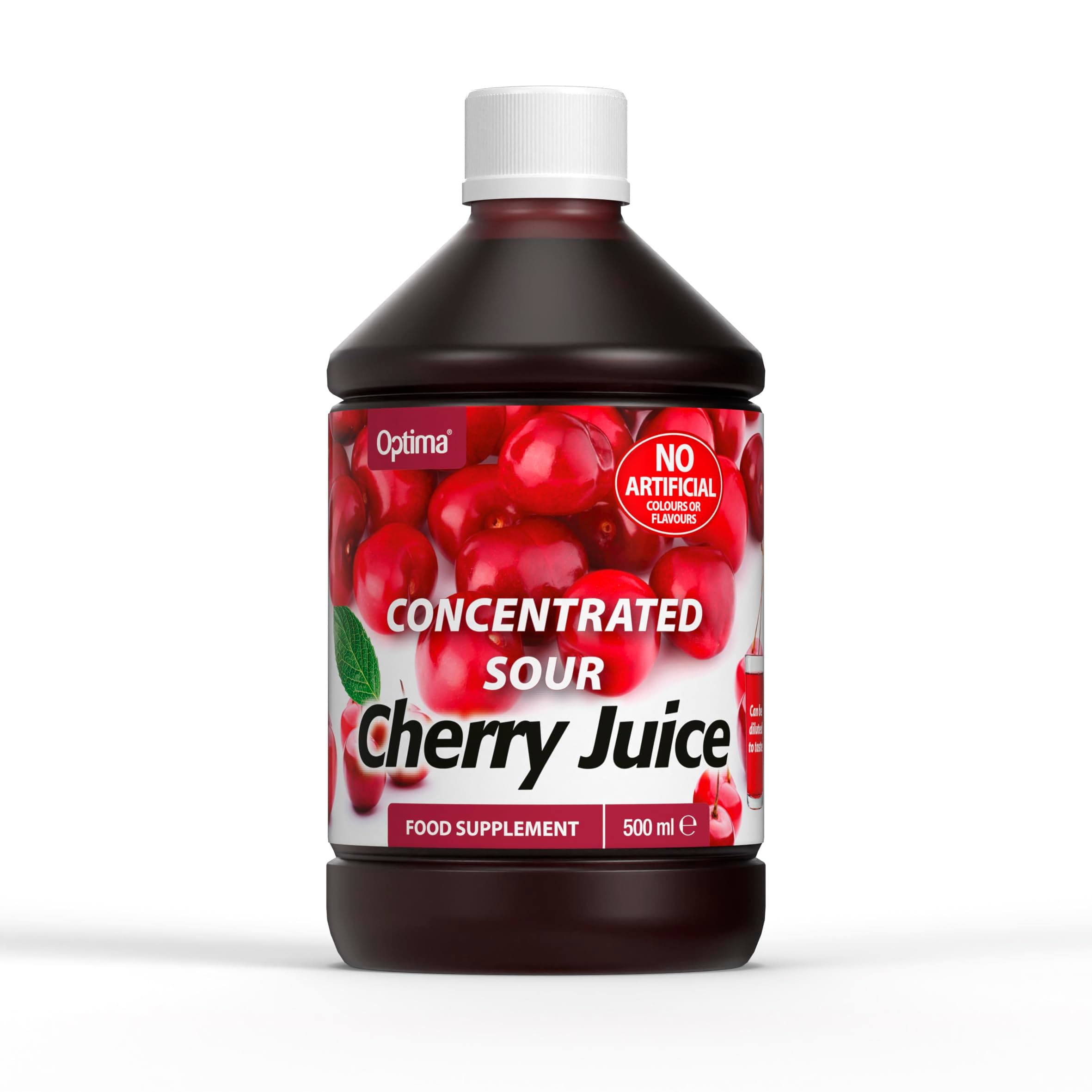 Sour Cherry Juice Concentrate, Natural, Vegan, No Artificial Flavours or Colours, Food Supplement, 500 ml Bottle