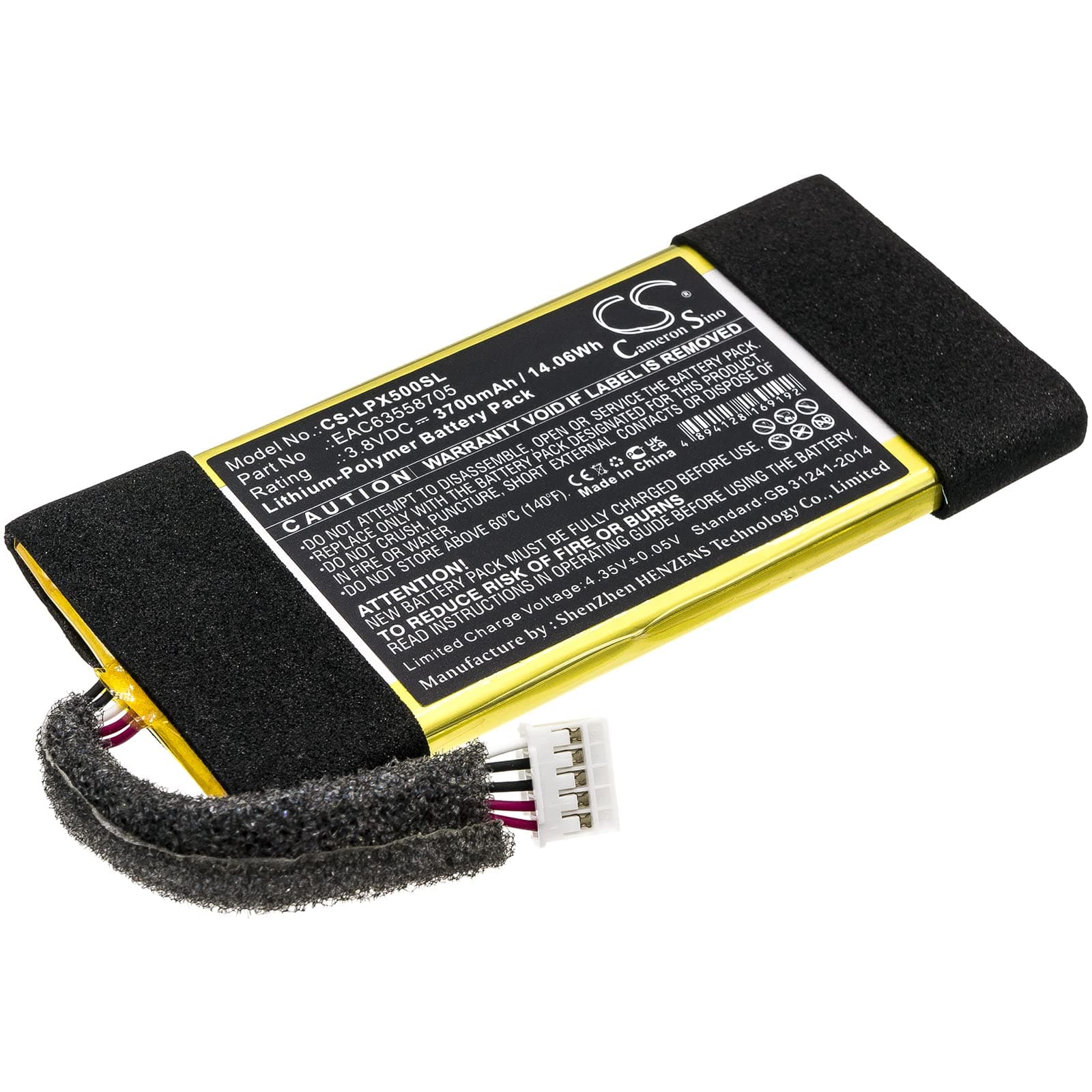 Cameron Sino New Replacement Battery Fit for LG XBOOM Go PL5(3700mAh / 14.06Wh)