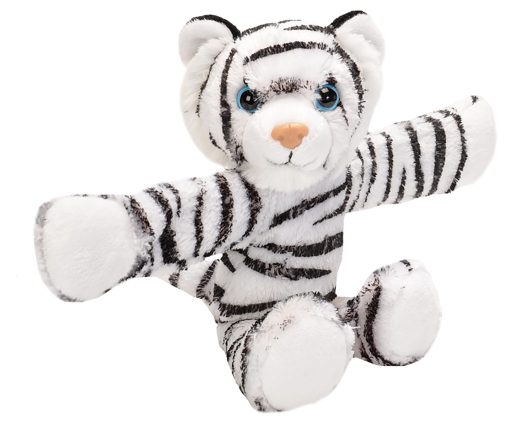 Wild Republic 19560 Huggers Soft Toy Slap Bracelet, Gifts for Kids, White Tiger Plush Toy 20 cm