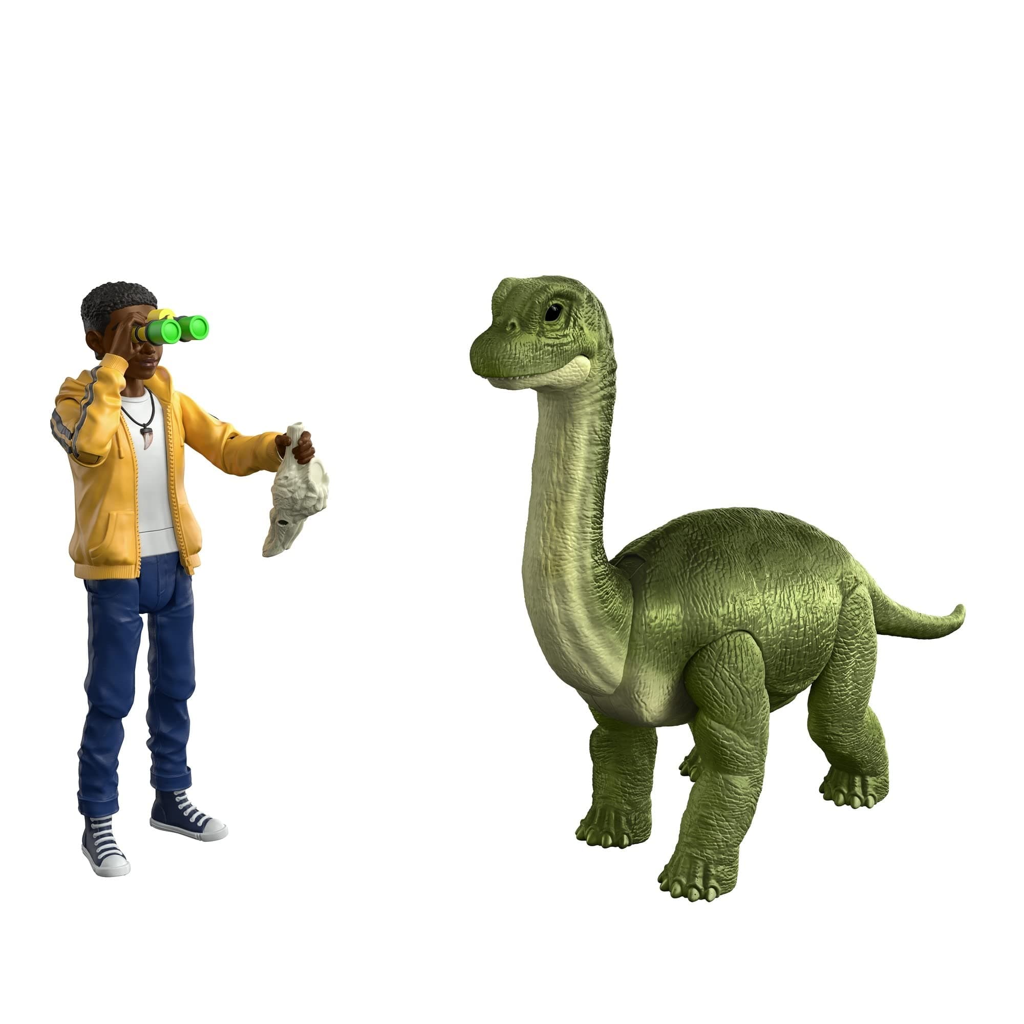 Jurassic World Camp Cretaceous Darius and Baby Brachiosaurus Human and Dino Pack with 2 Action Figures and 2 Accessories, Toy Gift Set and Collectible