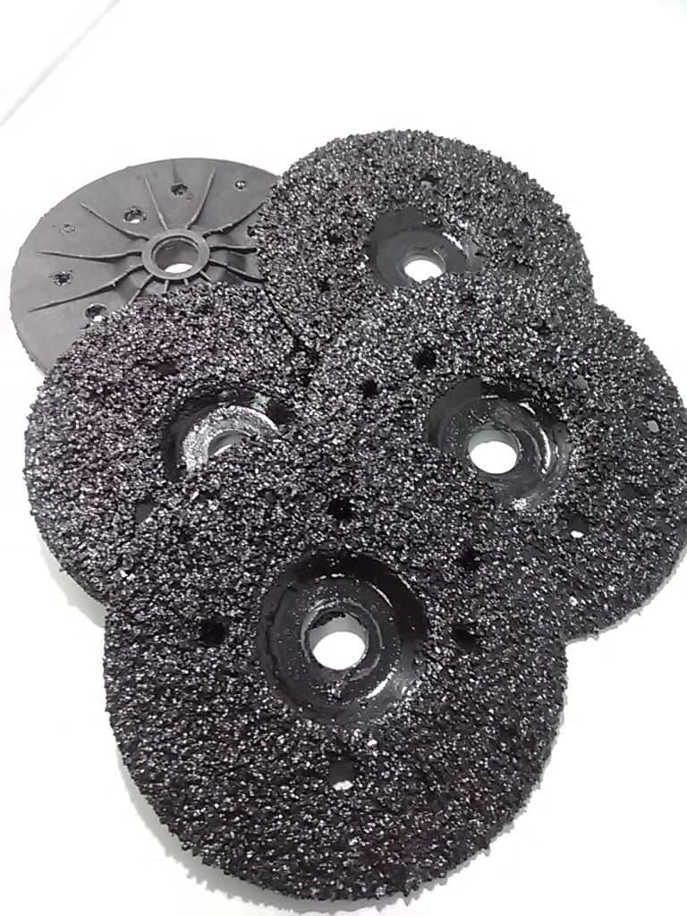 5 Pack of Ultra Zek Wheels GRIT 8 Grinding Silicon Carbide Heavy Duty Discs Threaded 5/8"-11 - Diameter 4.5"
