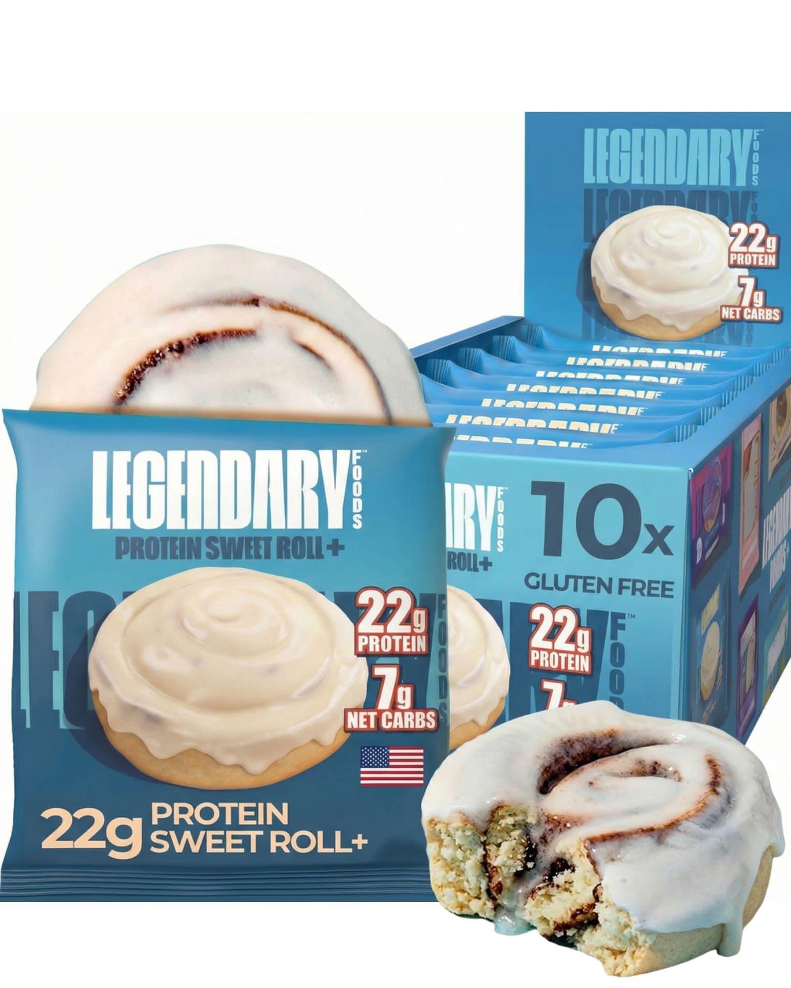 Legendary Foods 20 gr Protein Bar Alternative Tasty Pastry | Low Carb gluten free | Keto Friendly | No Sugar Added | On-The-Go Breakfast | Keto Food - Brown Sugar Cinnamon (8-Pack)