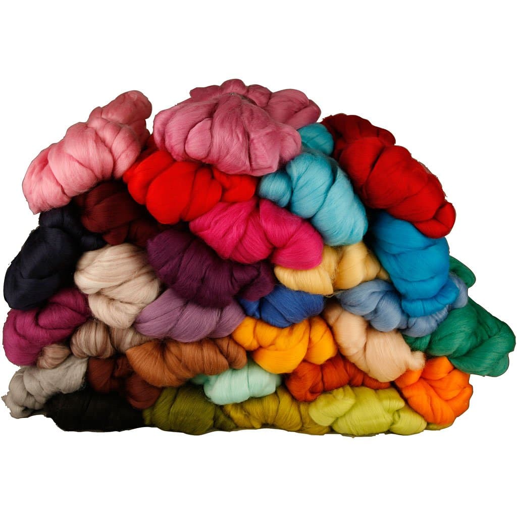 Merino Wool - Bulk Buy, 19+21 micron, asstd colours, South Africa / Australia, 32x100 g