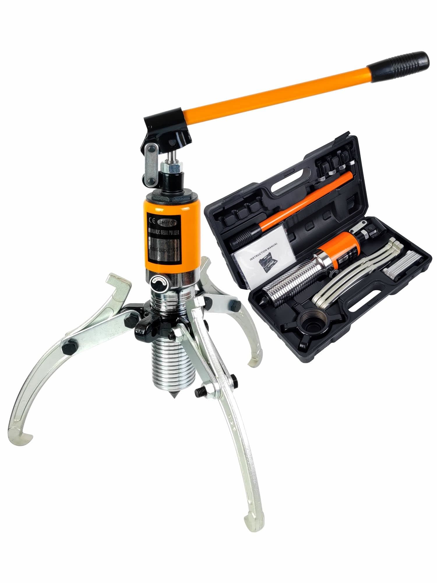 AMZCNC Hydraulic Gear Puller 5 Ton Max. Capacity Hydraulic Puller 2 or 3 Jaws Bearing Hub Separator,Hydraulic Puller Separator Tool for Pulling Hubs, Flanges, Gears, Bearings (5Ton 8" jaw)