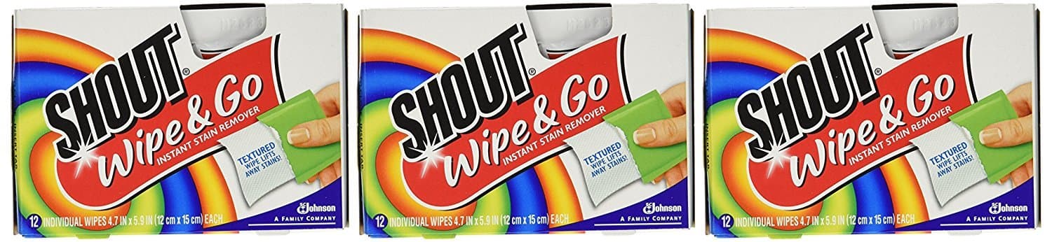 Shout Stain Remover Wipes (12 ct)-Pack of 3