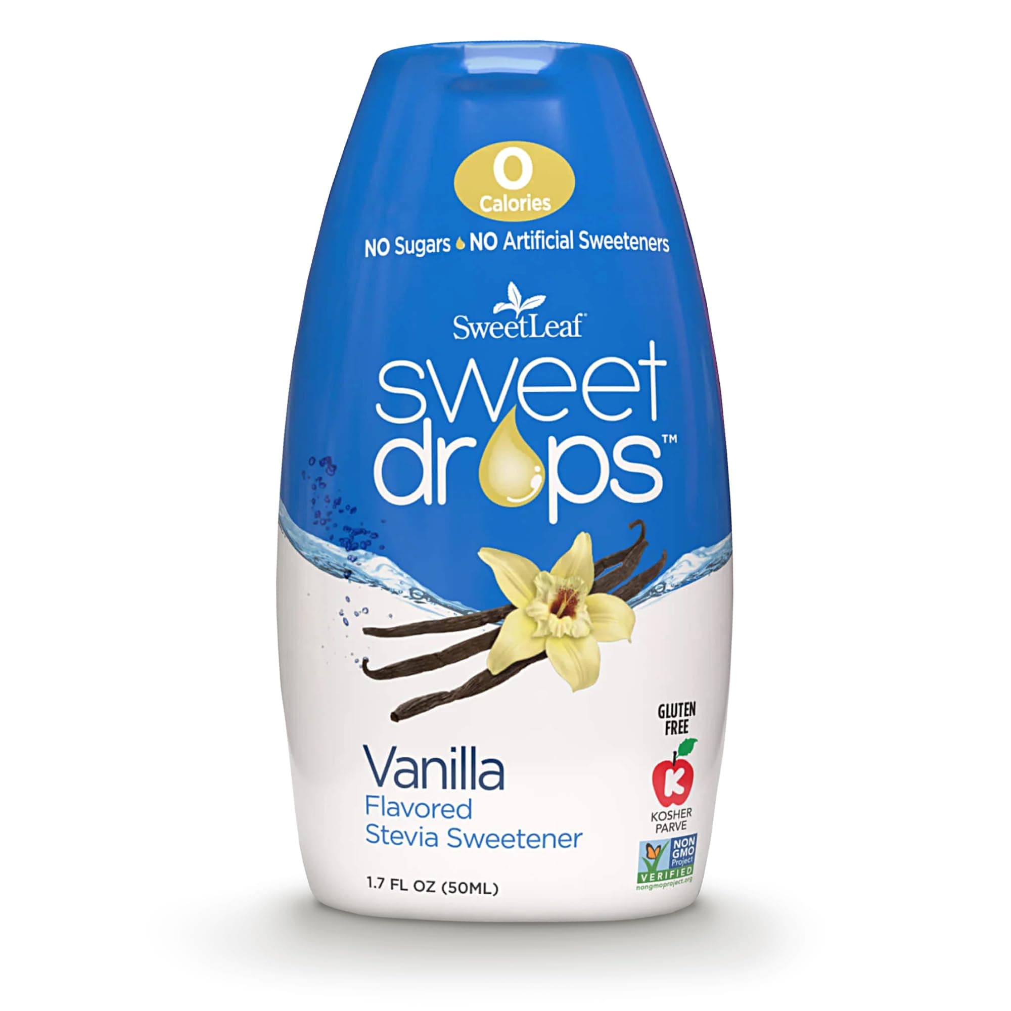 SweetLeaf Sweet Drops - Flavored Stevia Liquid Sweetener, Stevia Extract, Zero Calories, Gluten Free, Keto Friendly, Non GMO, Natural Flavor, Sugar Alternative - Vanilla, 1.7 Fl Oz (Pack of 1)
