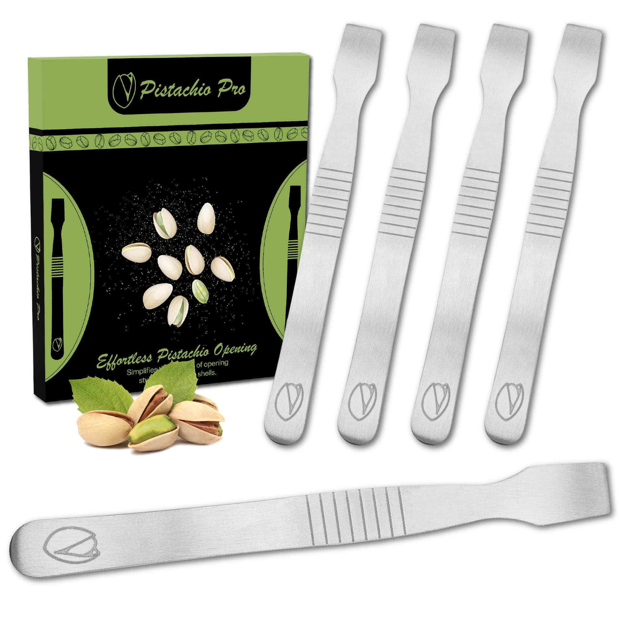 Pistachio Pro Nut Opener - Open and Deshell Pistachio Nuts, Stainless Steel Sheller Tool (5 Pack)