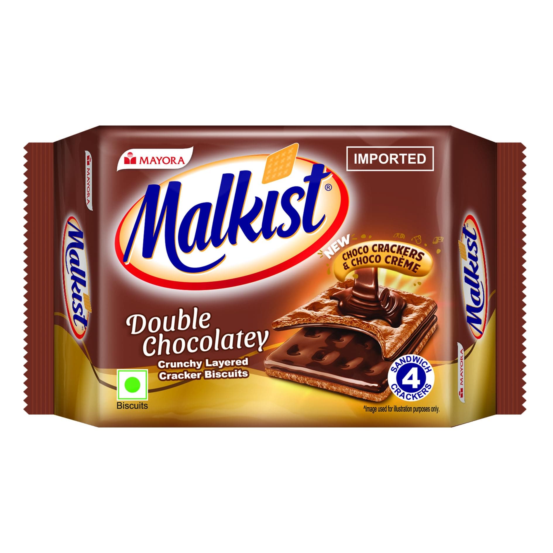 Malkist Double Chocolatey Flavoured Cracker Biscuits -72 Gram - Pack of 8(chocolate)