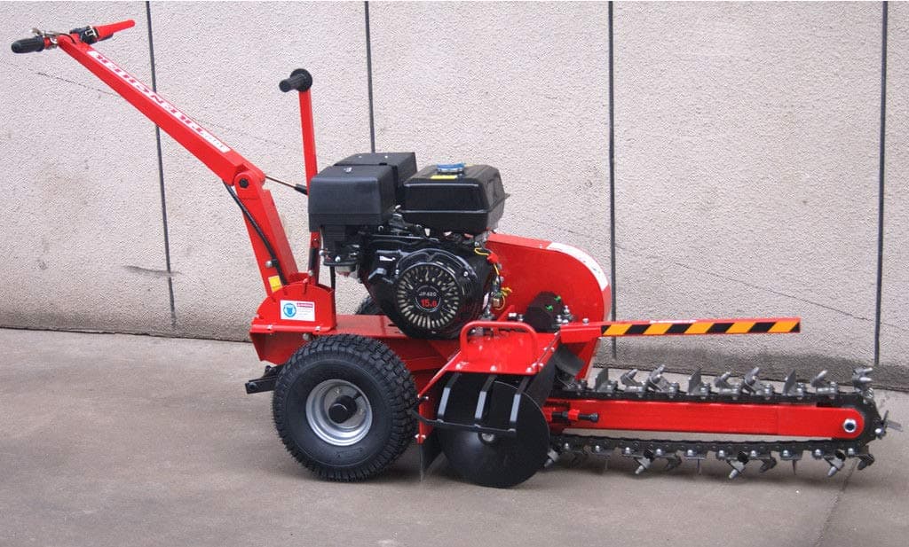 15HP Gas Powered Trencher Walk Behind Trench Digger 24" Depth 27 Tooth