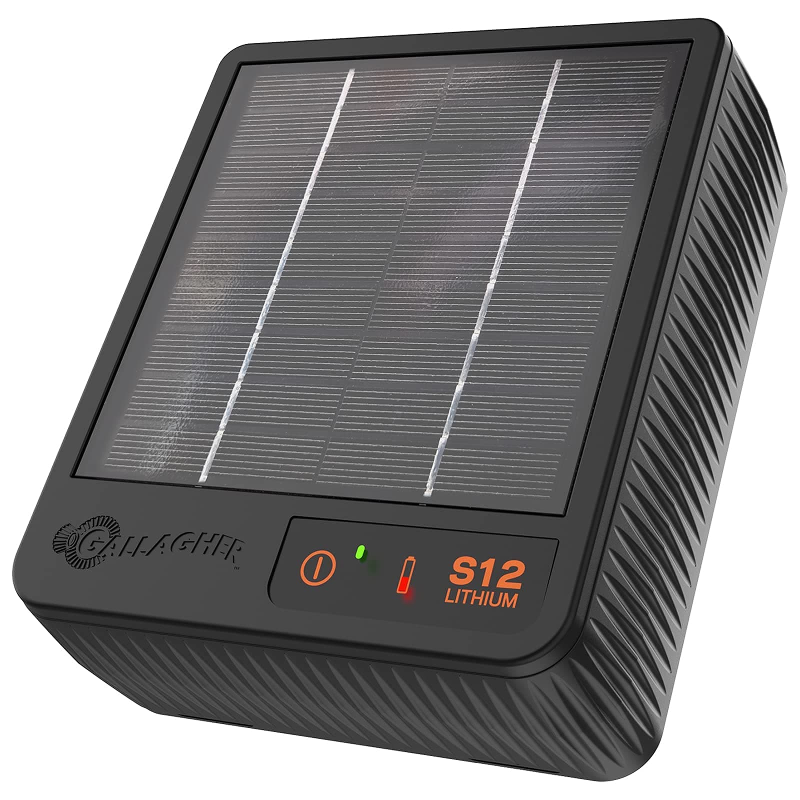 S12 Solar Electric Fence Charger | Powers Up to 4 Miles / 18 Acres of Fence | Solar Lithium Technology, 0.12 Stored Joule Energizer | Built-in Earthing | Portable and Super Tough