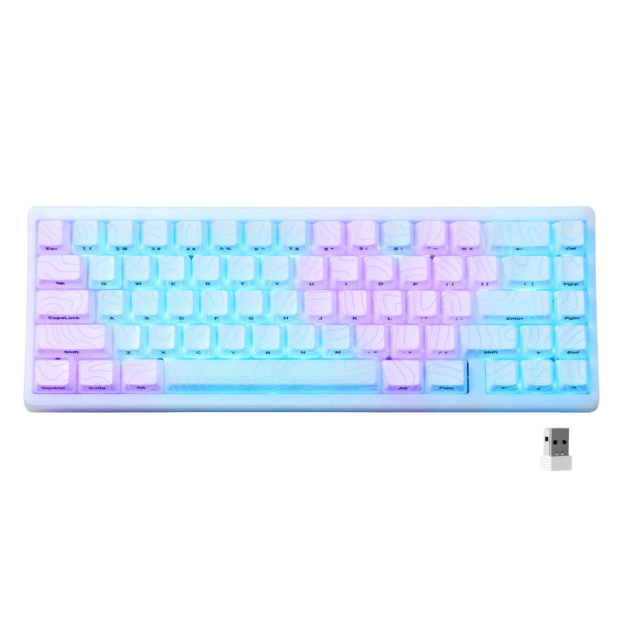 x XVX M67 Wireless Keyboard 60% Percent, QMK/VIA Survey Keyboard, Three-Mode Creamy Mechanical Keyboard, Hot Swappable Joint Mount, RGB IMD Technology for Win/Mac