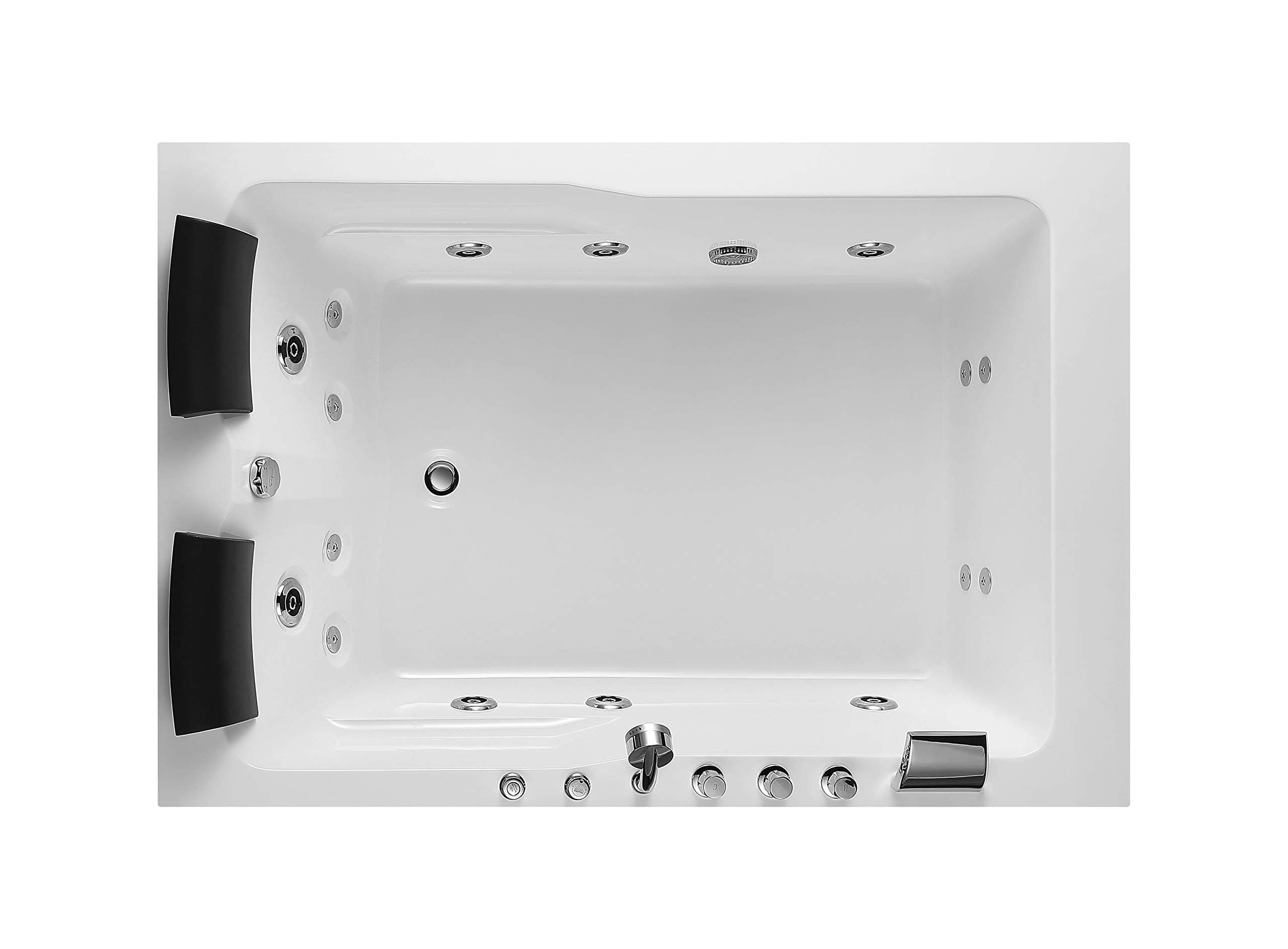 2 Person Whirlpool Bathtub,71” Whirlpool Tubs with 16 Jets,Jetted bathtub,Acrylic SPA Bath Tub,2 Person Hydro Massage Bathtub with Right Drain,3-Side Apron,White