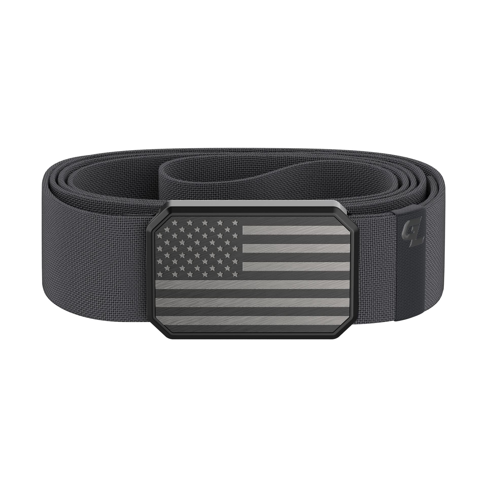 Hero Groove Belt by Groove Life - Men's Stretch Nylon Belt with Magnetic Aluminum Buckle, Lifetime Coverage, Flag Black / Deep Stone, X-Large