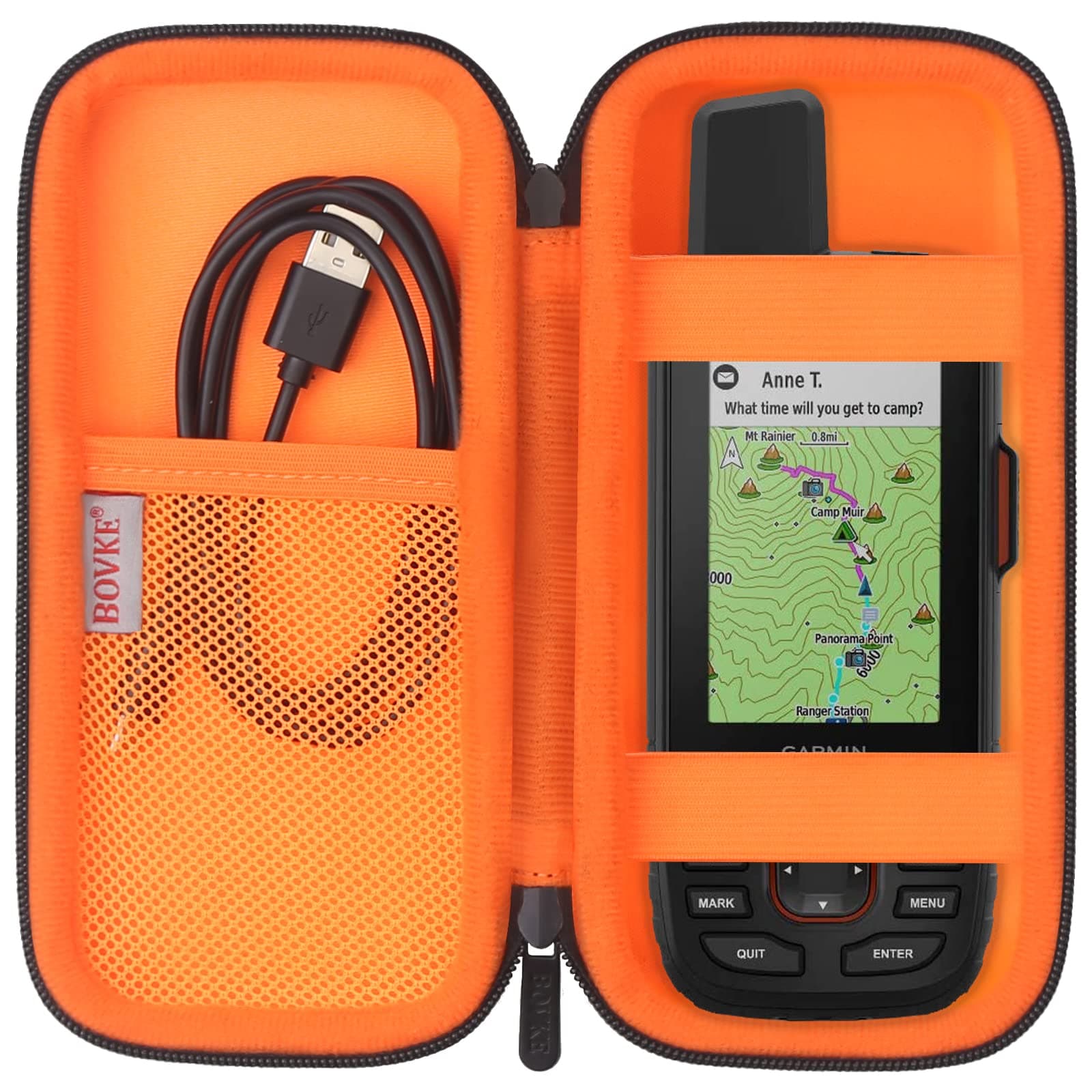 Carrying Case for Garmin GPSMAP 64sx/66i/67/67i/66sr/66s/65s/78sc, Garmin inReach Explorer+ Hiking Handheld GPS and Satellite Communicator, Mesh Bag fit USB Cable and Accessories, Black
