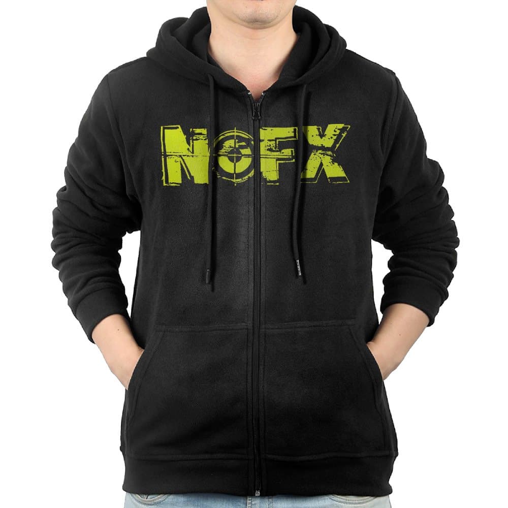 Men's NOFX 2 Full-Zip Hooded Sweatshirt With Kangaroo Pocket