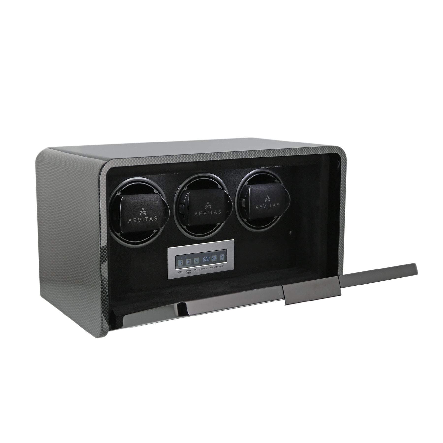 3 Watch Winder for Automatic Watches Carbon Fibre Finish The Premier Collection V2 by Aevitas
