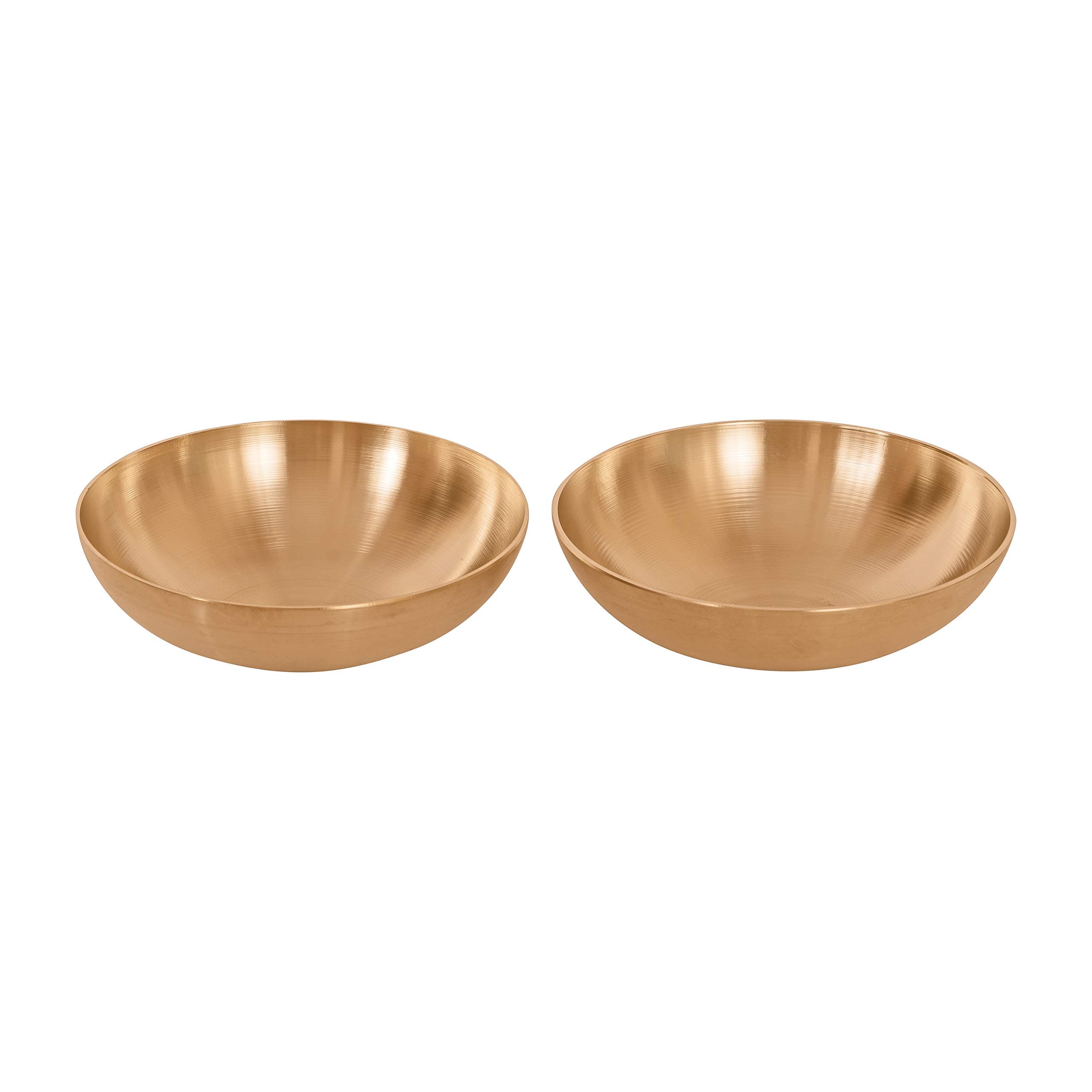 De Kulture Works Ayurveda Pure KANSA Bronze ssert Ice Cream Nut Bowl Set of 2 for Health Benefits