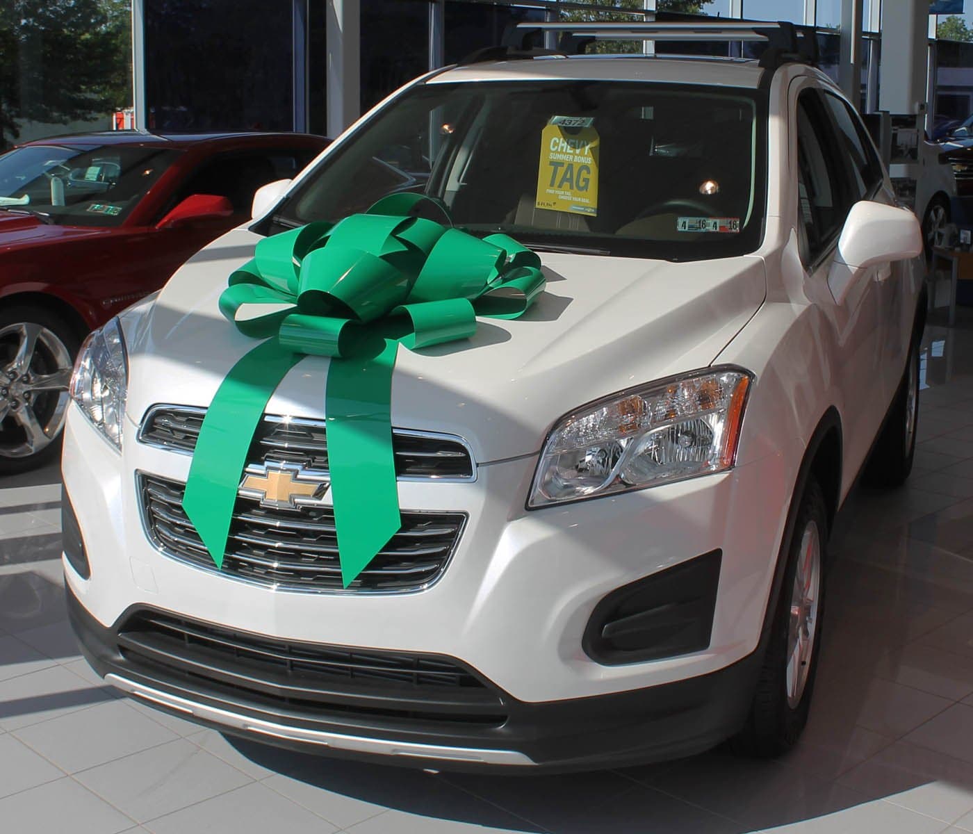 30" Big Suction Cup Car Bow - Made in USA (Green)