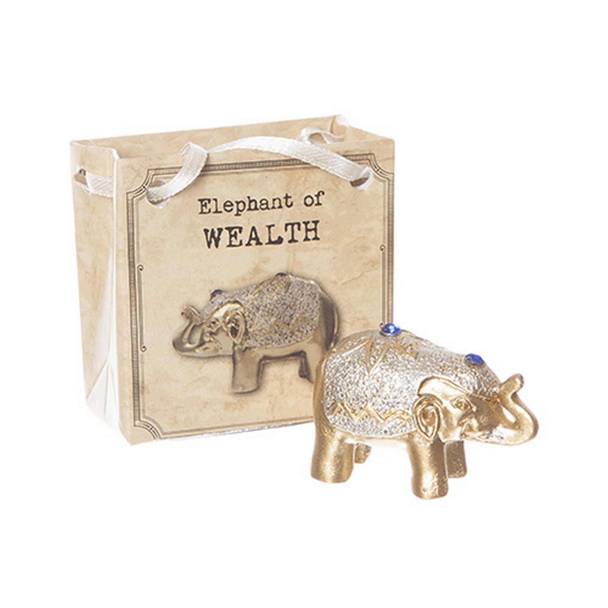 West5Products WEALTH - Mini Metallic Gem Glitter Lucky Elephant in a Bag