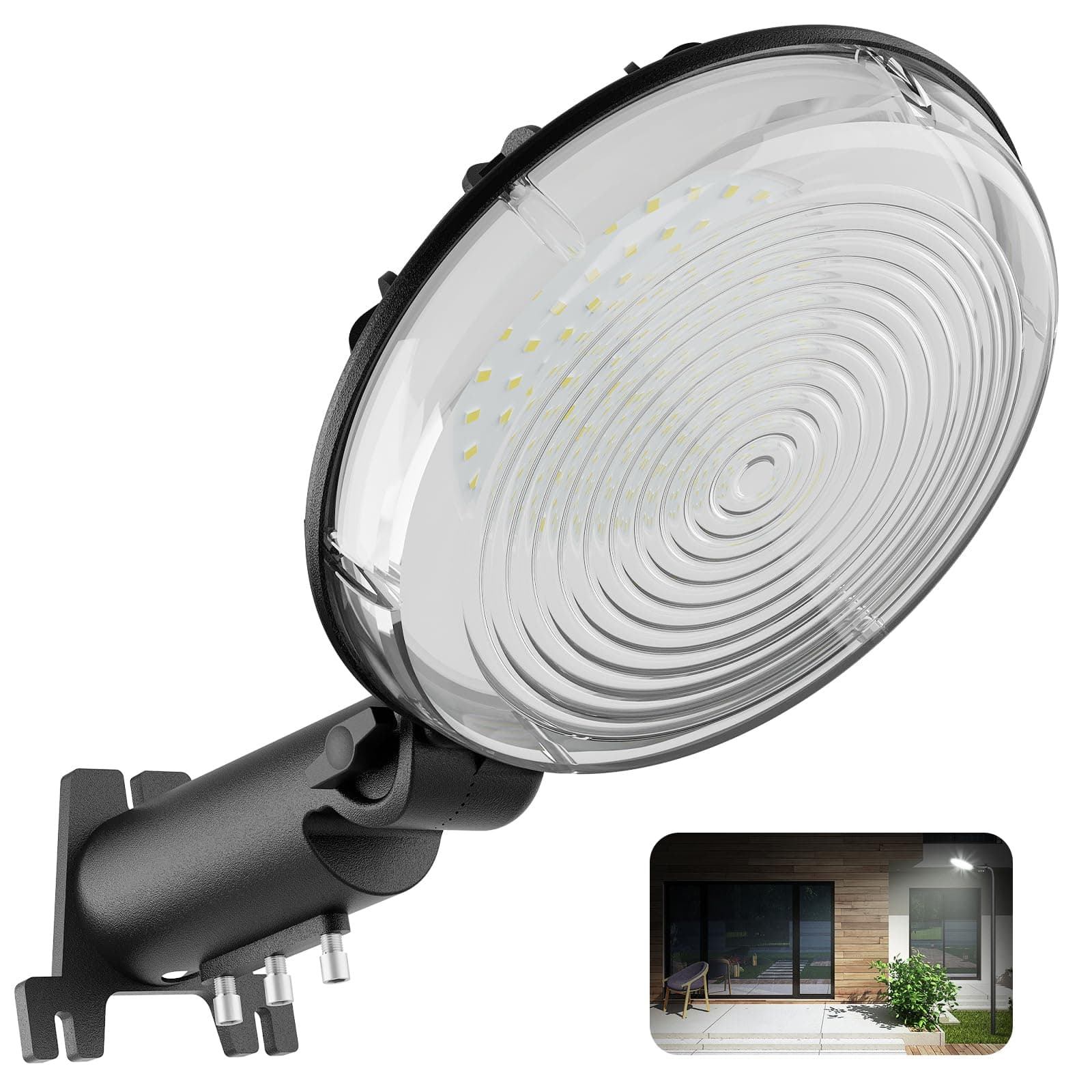 LED Barn Light, 150W Dusk to Dawn LED Outdoor Light with 20000LM 6500K Daylight, IP66 Waterproof Security Exterior Street Light with 150°Adjustable Angle, Ultra-Bright & Easy to Install