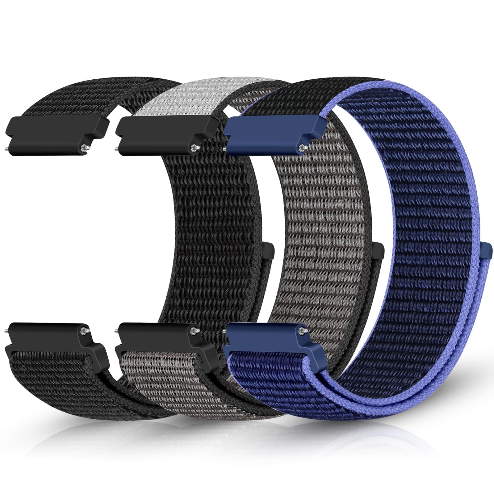 Sport Loop Nylon Band 16mm 18mm 19mm 20mm 22mm Watch Band Quick Release,Soft Fabric Nylon Adjustable Replacement Wristband Strap for Men Women