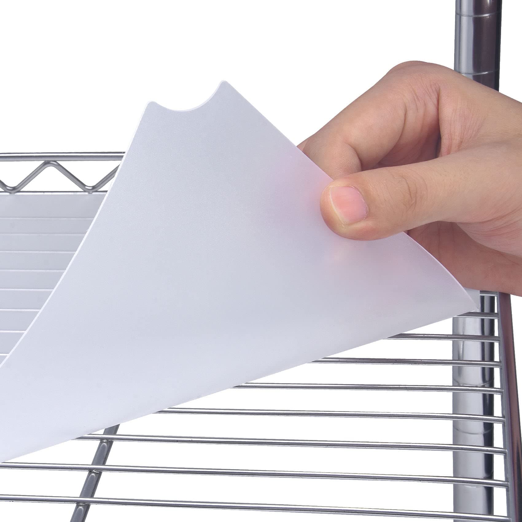 SlendorWire Shelf Liner 14" x 24" Value Pack of 5 Flat Heavy Duty Waterproof Non-Adhesive Industrial Strength Plastic Mats for Tier Shelving Unit, Transparent